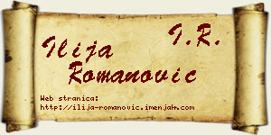 Ilija Romanović vizit kartica